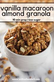 High Protein Low Sugar Vanilla Almond Crunch Granola Recipe Granola Recipes Homemade Granola Granola