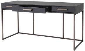 Das luxuriöse schreibtischset besteht aus schwarzem und weißem kunstleder. Casa Padrino Luxus Schreibtisch Mit 3 Schubladen Anthrazitgrau Bronzefarben 150 X 60 X H 75 Cm Burotisch Computertisch Luxus Buro Mobel