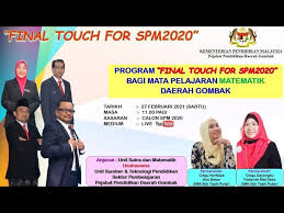 Semua sekolah akan menghantar hasil bahan pembentangan power point 2007 yang telah siap (laksanakan package for cd) kepada penyelaras daerah. Program Final Touch For Spm2020 Bagi Mata Pelajaran Matematik Daerah Gombak Youtube