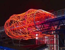 Flux Cocoon Made From 3 600 Red Led Lights Wraps Around A Bridge In Lausanne Switzerland Cocoon Illumination Art Light Installation