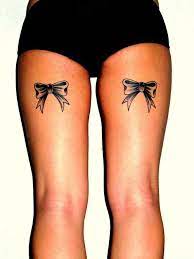 The bow tattoo is typically worn only by women. Pin By Ana Ovalle On Tattoos Lace Bow Tattoos Bow Tattoo Thigh Thigh Tattoos Women