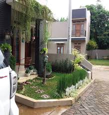 Taman Minimalis Depan Rumah Type 36 Patio Desain Lanskap Taman Indah