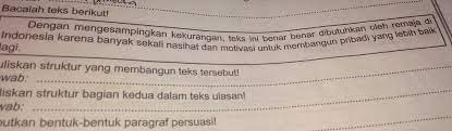 We did not find results for: 1 Tuliskan Struktur Yang Membangun Teks Tetsebut 2 Tuliskan Struktur Bagian Kedua Dalam Teks Brainly Co Id