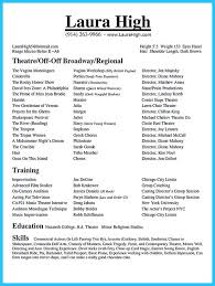 musical theatre audition resume