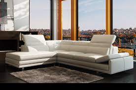 Canapé d angle cuir italien. Canape D Angle En Cuir Italien 6 7 Places Izen Blanc Version Luxe Mobilier Prive