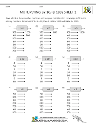 Multiplication Printable Worksheets Multiplying By 10s 100s 1 Gif 1000 1294 Free Printable Math Worksheets 5th Grade Math 5th Grade Worksheets
