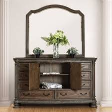Furniture Of America Cleon I Traditional 8 Drawer Dresser With Mirror Walmart Com Furniture Furniture Of America Dresser With Mirror