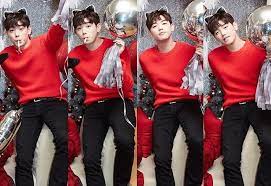 Pin By Jarawee Ruankun On Eric Nam Red Leather Jacket Leather Jacket Fashion