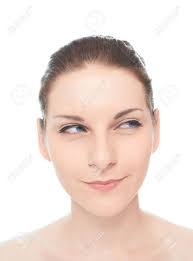 Junge Kaukasische Frau Mit Einem Spielerischen Flirty Lächeln Mimik,  Isoliert Über Dem Weißen Hintergrund, Natürlichen Make-up Und  Nachbearbeitung Lizenzfreie Fotos, Bilder und Stock Fotografie. Image  33201967.