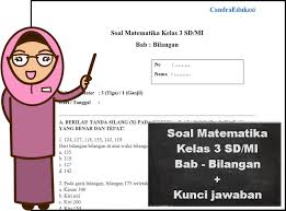 Soal Matematika Pecahan Bilangan Kelas 3 Dan Kunci Balasan