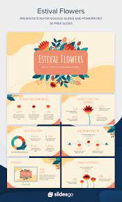 Download And Edit This Cute Estival Flowers Presentation Now Get It Now As Go Presentation Slides Templates Cute Powerpoint Templates Powerpoint Slide Designs