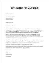 A cover letter can also help you make a generic resume appear more tailored for t. Cover Letter For Marketing