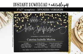 Birthday Party Invitation In Spanish Spanish Birthday Invitation Surprise Birthday Invitation 60 Anos Fiesta Sorpresa Black Gold Glitter Edit With Corjl From Your Phone 60th Birthday Invitations Surprise Birthday Invitations 60th Birthday Party Invitations