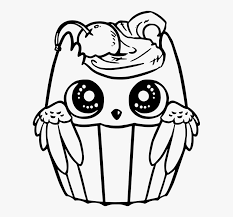 Sugarhai has made a couple of very cute colouring pages, that are free to download. Cute Owl Bird Cupcake Chibi Drawing Animal Cute Cupcake Coloring Pages Hd Png Download Kindpng