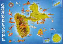 Guadeloupe includes the roughly butterfly shaped main islands basse. Large Travel Illustrated Map Of Guadeloupe Guadeloupe North America Mapsland Maps Of The World