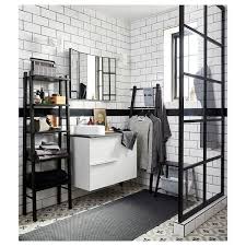 Vilto Towel Stand Black Ikea Small Bathroom Storage Stool Ikea