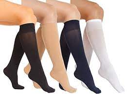 Eabern 6 Pair Women Opaque Microfiber Stretchy Knee High Trouser Socks Trouser Socks Trousers Women Dressy Pants