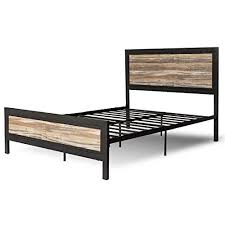 Greenhome123 heavy duty metal platform bed frame in size twin full queen king. Allewie Full Size Metal Platform Bed Frame With Wooden Headboard And Metal Slats Rustic Country Style Mattress Farmhouse Goals