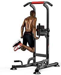 Amazon Com Jempet Dip Stand Power Tower Pull Up Home Gym Height Adjustable Multi Function Fitness Stren Workout Stations Strength Training Equipment Home Gym