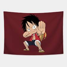 One piece luffy gear second anime poster. Chibi Monkey D Luffy Gear 2 Monkey D Luffy Tapisserie Teepublic Fr
