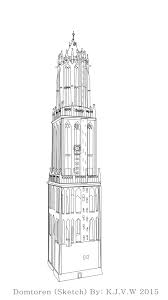 Domtoren Sketch Lijntekening Perspectief