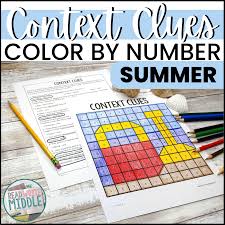 End of the Year Summer Context Clues Color By Number Coloring Pages -  Classful