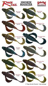 Rage Tail Smokin Rooster Color Chart Bass Fishing Tips