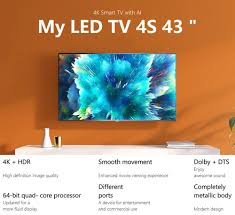 Samsung 108 cm (43 inches) wondertainment series ultra hd led smart tv ua43tue60fkxxl (black) (2020 model). Xiaomi Mi Tv 4s 43 Inch Dolby Dts Android 9 0 Hd Smart Tv Eu Plug Geekmaxi Com