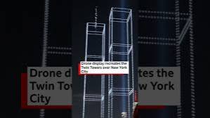 Drone display recreates the Twin Towers over New York City - BBC Africa - YouTube