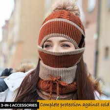 Compre 3 In1 Ear Warm Skullies Beanies Caps Neck Warmer Knit 3 Pieces Set Barato Frete Gratis Avaliacoes Reais Com Fotos Joom