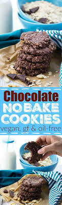 These Chocolate Peanut Butter No Bake Cookies Without Milk Are Perfect When You Feel Like Having A Little Treat An Vegan Cookies No Bake Cookies Vegan Desserts