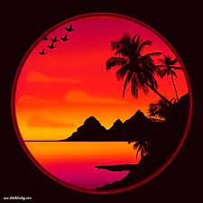 Sunset Beach Illustration Using Procreate Beach Illustration Drawing Sunset Sunset Drawing Easy