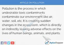 The goal of teaching is to provide a safe and consistent environment for students to learn. Article On Pollution 500 200 Words For Kids Children And Students In English A Plus Topper