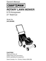 View and download craftsman lawn mower operator's manual online. Craftsman 944 365480 Owner S Manual Pdf Download Manualslib
