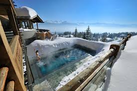 Ski Resort In The Alps Imgur Crans Montana Hot Pools Beautiful Places