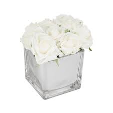 Artificial plants, flowers and vases are the perfect way to refresh your home. Roses In Mirror Cube