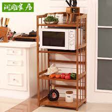 Liese white metal & wood transitional 3, 4 or 5 tier shelf kitchen bakers rack storage organizer unit. Buy Run Carved Bamboo Microwave Oven Rack Shelving Racks Kitchen Storage Rack Shelving Multilayer Wood Storage Rack In Cheap Price On Alibaba Com
