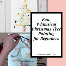 Starting with the light green face paint, and the medium round brush, start to paint a triangle shape where you want the top of the tree to go. Fun Whimsical Christmas Tree Painting For Beginners Homebody Hall
