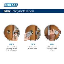 The schlage elan bright brass bed and bath lever is perfect for use on doors where locking is needed. Schlage Andover Satin Nickel Privacy Bed Bath Door Knob F40 And 619 And The Home Depot