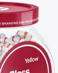 Download Glass Jar With Candies Mockup In Jar Mockups On Yellow Images Object Mockups PSD Mockup Templates