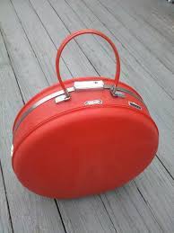 Reserved Red Round Circle Suitcase Traincase American Tourister Tiara Vintage Luggage Hat Box Vintage Luggage Bags Vintage Accessories