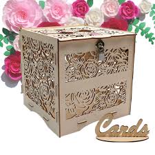 Gather hat boxes, stack them and get creative with the styling! Home Kitchen Party Club Diy Wedding Card Box With Lock And Card Sign 10x10 Rose Rustic Wood Wedding Money Boxes Birthday Anniversary Decorative Box Gift Card Holder Decorative Accessories