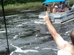 pontoon boat nearly sinking
