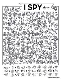 Free Printable I Spy Dogs Activity Paper Trail Design In 2020 Childrens Activities Spring Activities Classroom Activities