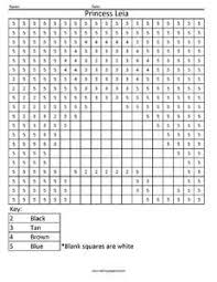 Princess Leia Color By Number Coloring Squared Color By Number Printable Color By Numbers Alphabet Coloring Pages