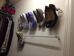 Curtain Rods From Target Make A Shoe Rack For Just A Few Dollars Make A Shoe Rack Shoe Rack Curtain Rods