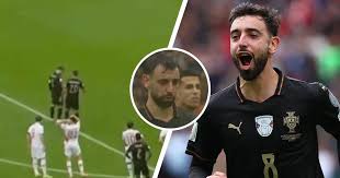 Bruno Fernandes brutally snubs Joao Cancelo's appeal to take final penalty against Armenia - spotted