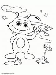 All waiting to be explored! Space Coloring Pages Solar System Planet Rocket Pictures