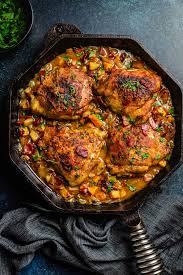 Pour over chicken thighs in a bowl and marinate for 30 minutes. Chicken And Sweet Potato Skillet With Smoky Maple Dijon Sauce Host The Toast