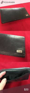 Sold Pelle Studio Leather Wilsons Checkbk Wallet Leather Wallet Metallic Logo